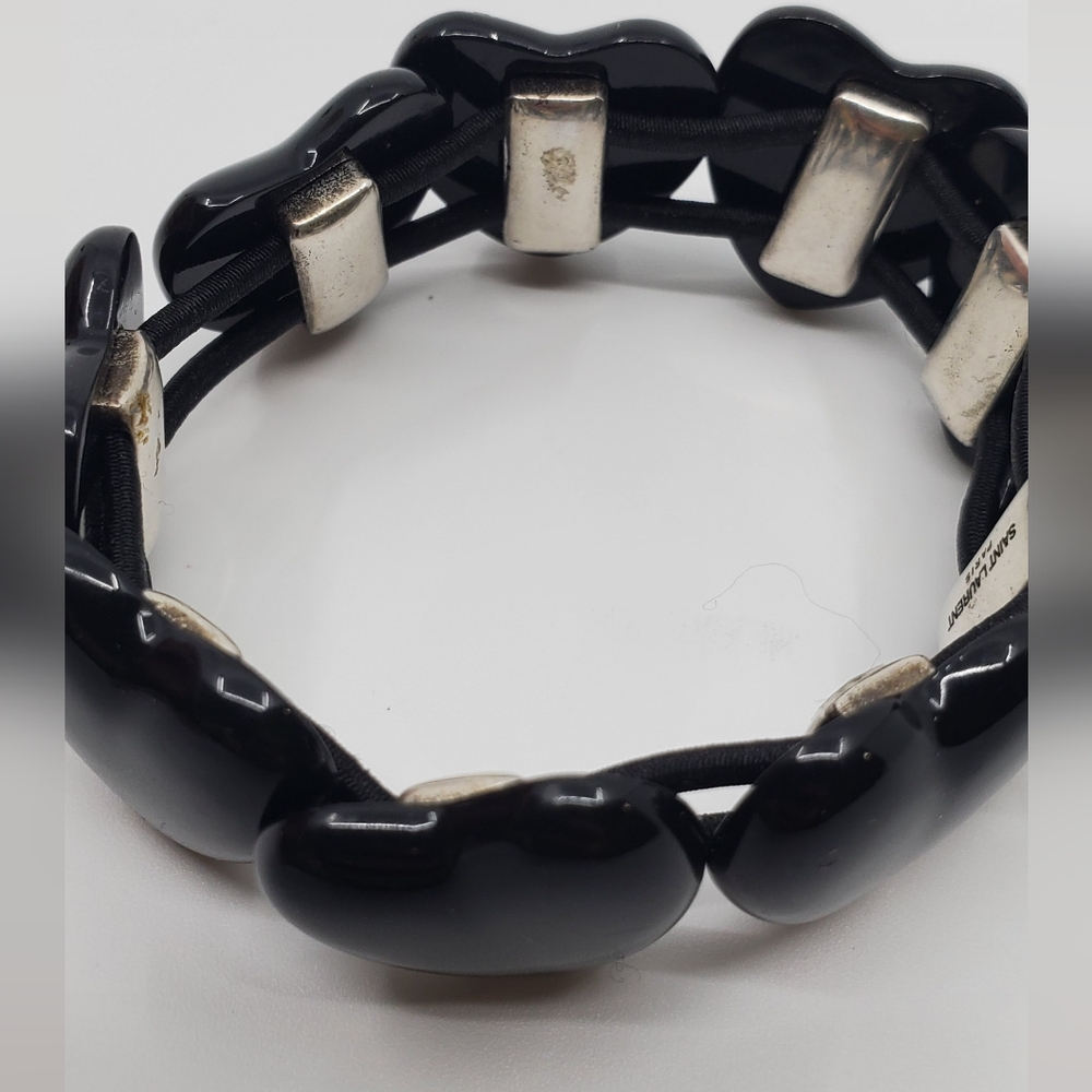 Saint Laurent Enamel Elastic Heart Bracelet - Picture 4 of 7